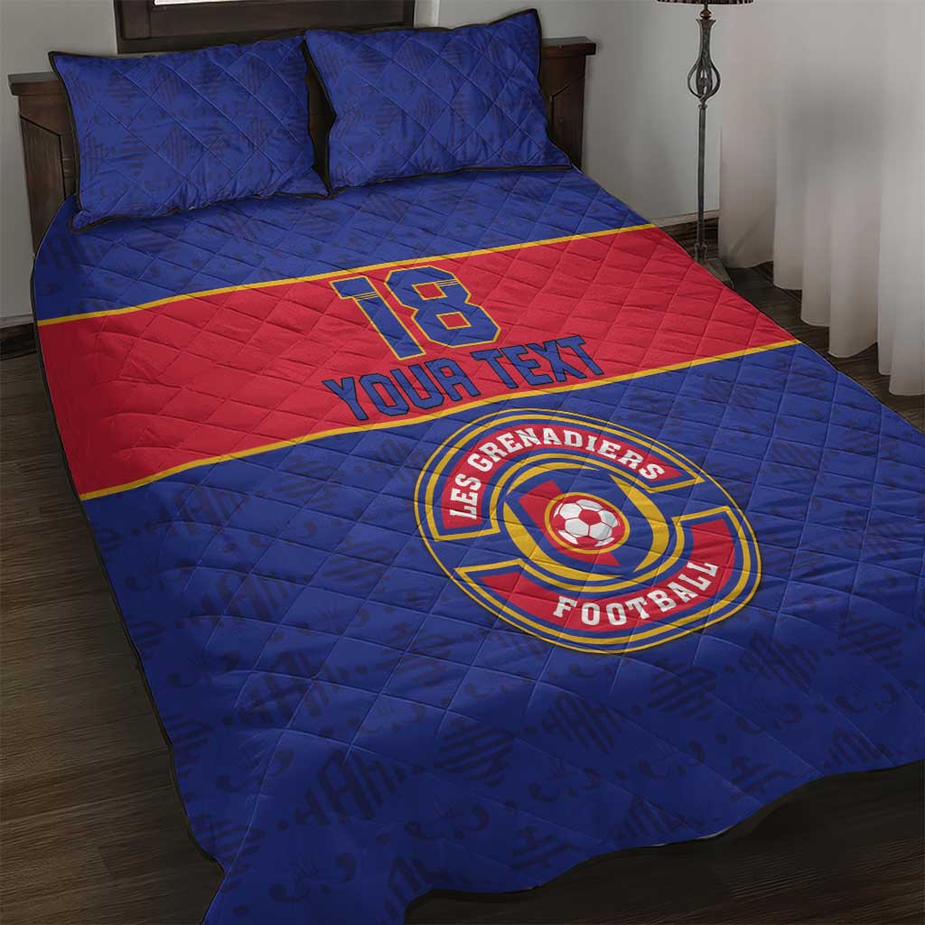 Custom Haiti Football Quilt Bed Set Le Rouge et Bleu Sporty Style