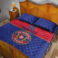 Custom Haiti Football Quilt Bed Set Le Rouge et Bleu Sporty Style