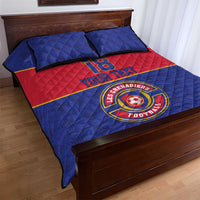 Custom Haiti Football Quilt Bed Set Le Rouge et Bleu Sporty Style