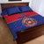 Custom Haiti Football Quilt Bed Set Le Rouge et Bleu Sporty Style