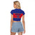 Custom Haiti Football Raglan Cropped T Shirt Le Rouge et Bleu Sporty Style