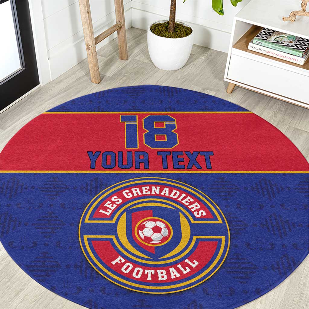 Custom Haiti Football Round Carpet Le Rouge et Bleu Sporty Style