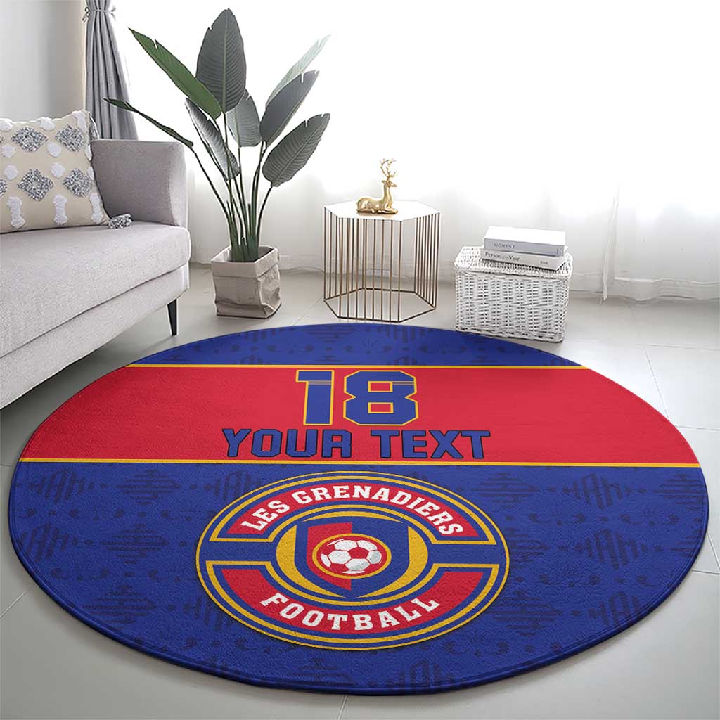 Custom Haiti Football Round Carpet Le Rouge et Bleu Sporty Style