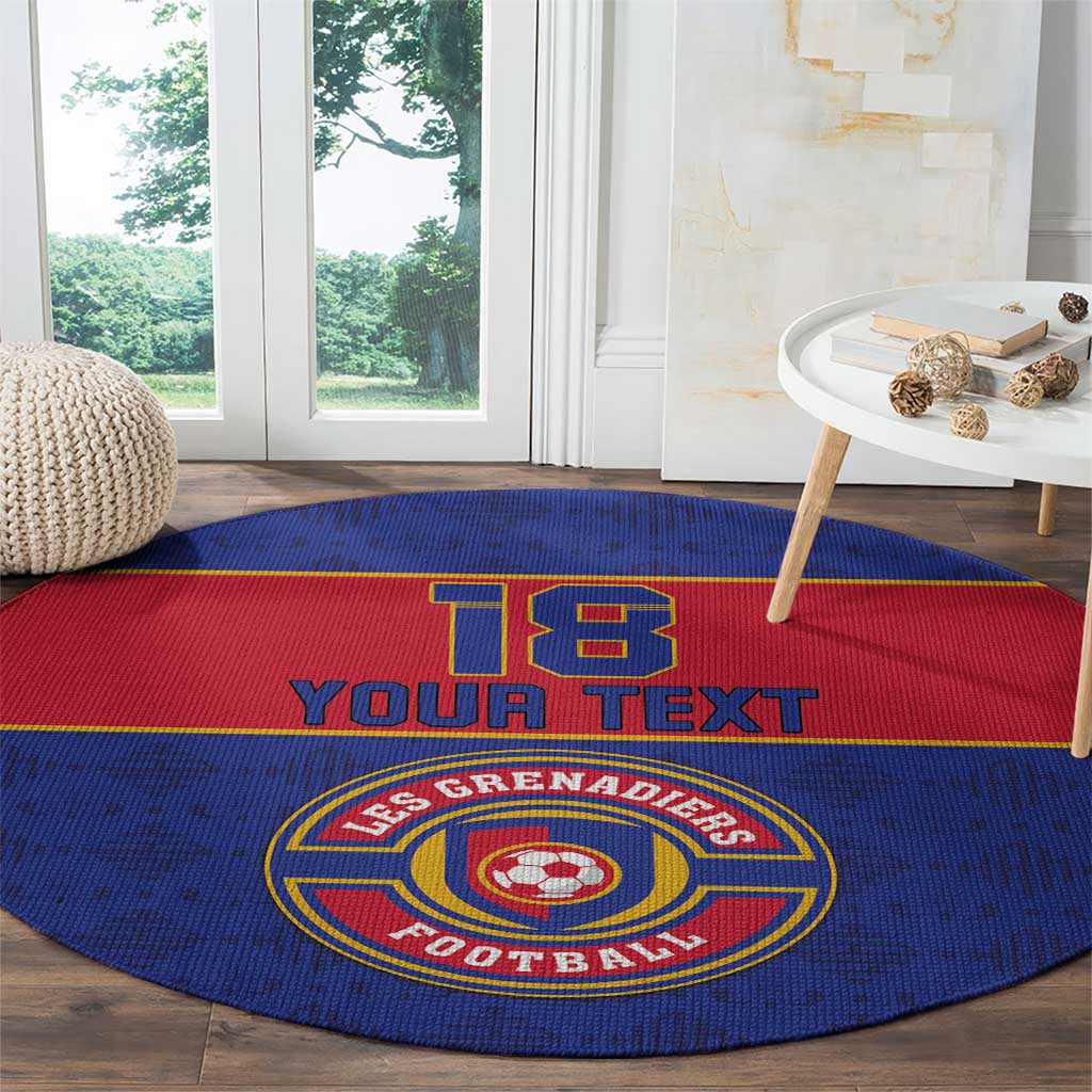Custom Haiti Football Round Carpet Le Rouge et Bleu Sporty Style