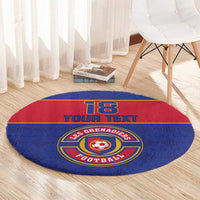 Custom Haiti Football Round Carpet Le Rouge et Bleu Sporty Style
