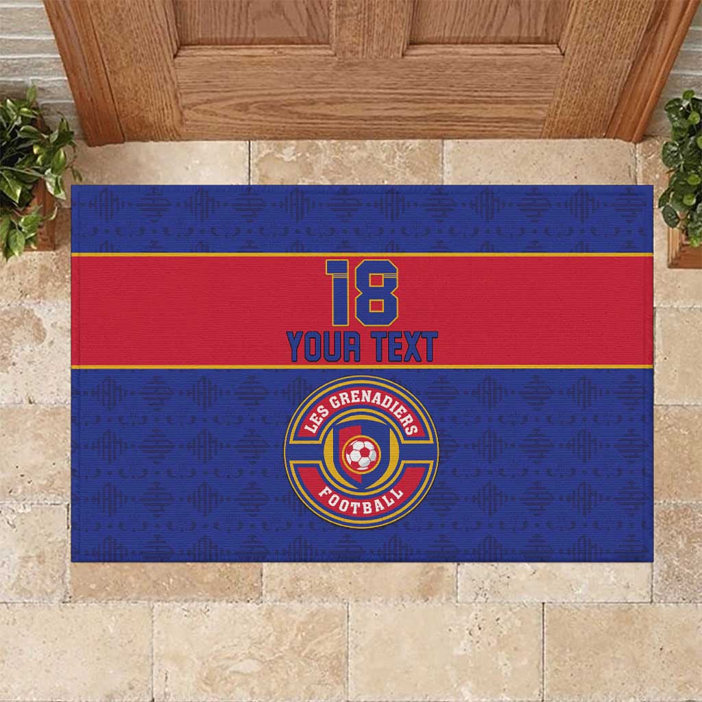 Custom Haiti Football Rubber Doormat Le Rouge et Bleu Sporty Style