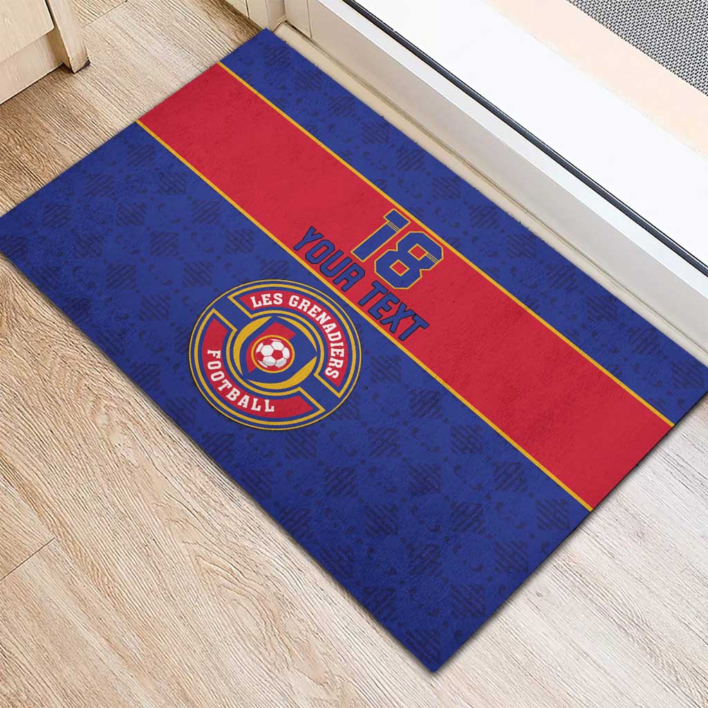 Custom Haiti Football Rubber Doormat Le Rouge et Bleu Sporty Style