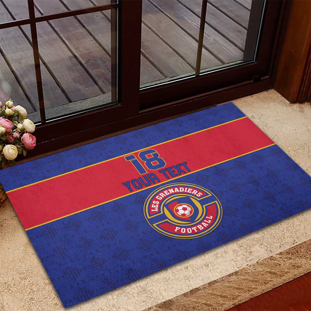 Custom Haiti Football Rubber Doormat Le Rouge et Bleu Sporty Style