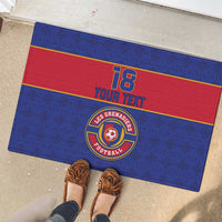 Custom Haiti Football Rubber Doormat Le Rouge et Bleu Sporty Style