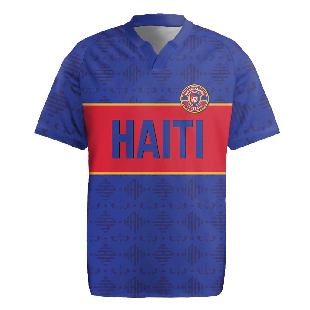 Custom Haiti Football Rugby Jersey Le Rouge et Bleu Sporty Style
