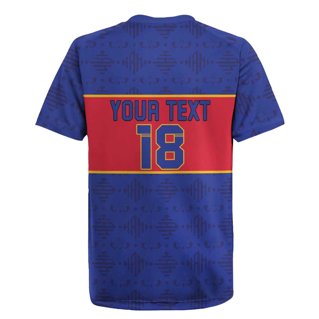 Custom Haiti Football Rugby Jersey Le Rouge et Bleu Sporty Style