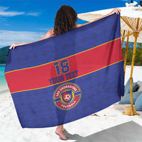 Custom Haiti Football Sarong Le Rouge et Bleu Sporty Style