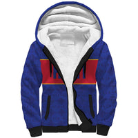 Custom Haiti Football Sherpa Hoodie Le Rouge et Bleu Sporty Style