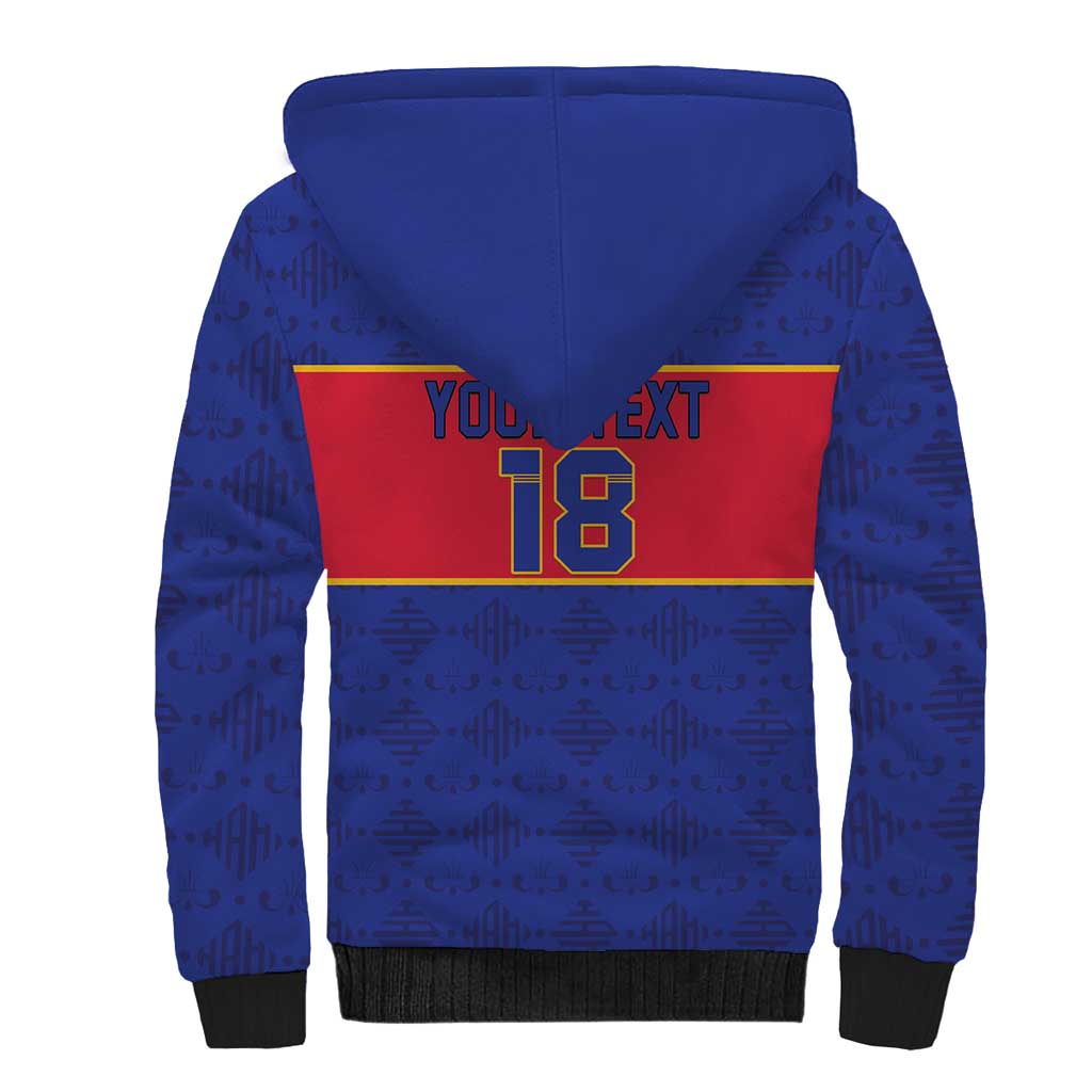 Custom Haiti Football Sherpa Hoodie Le Rouge et Bleu Sporty Style