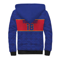 Custom Haiti Football Sherpa Hoodie Le Rouge et Bleu Sporty Style