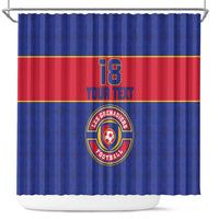 Custom Haiti Football Shower Curtain Le Rouge et Bleu Sporty Style