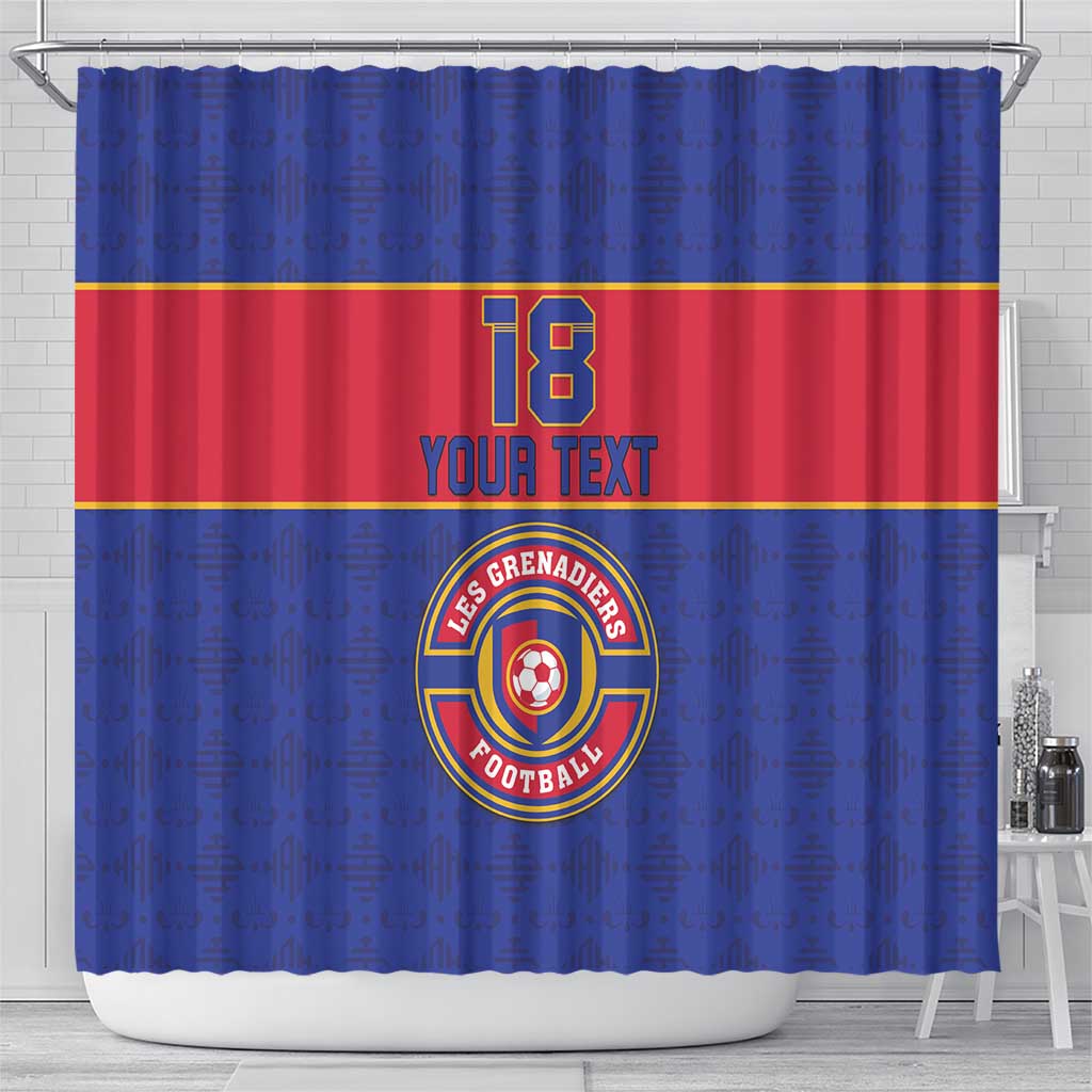 Custom Haiti Football Shower Curtain Le Rouge et Bleu Sporty Style