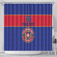 Custom Haiti Football Shower Curtain Le Rouge et Bleu Sporty Style
