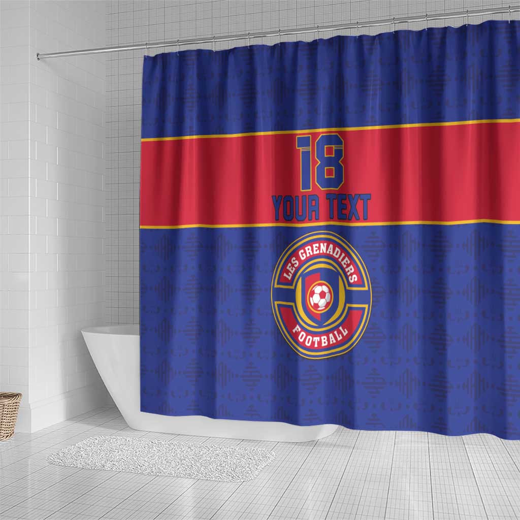 Custom Haiti Football Shower Curtain Le Rouge et Bleu Sporty Style