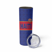 Custom Haiti Football Skinny Tumbler Le Rouge et Bleu Sporty Style