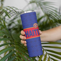 Custom Haiti Football Skinny Tumbler Le Rouge et Bleu Sporty Style