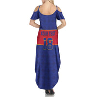 Custom Haiti Football Summer Maxi Dress Le Rouge et Bleu Sporty Style