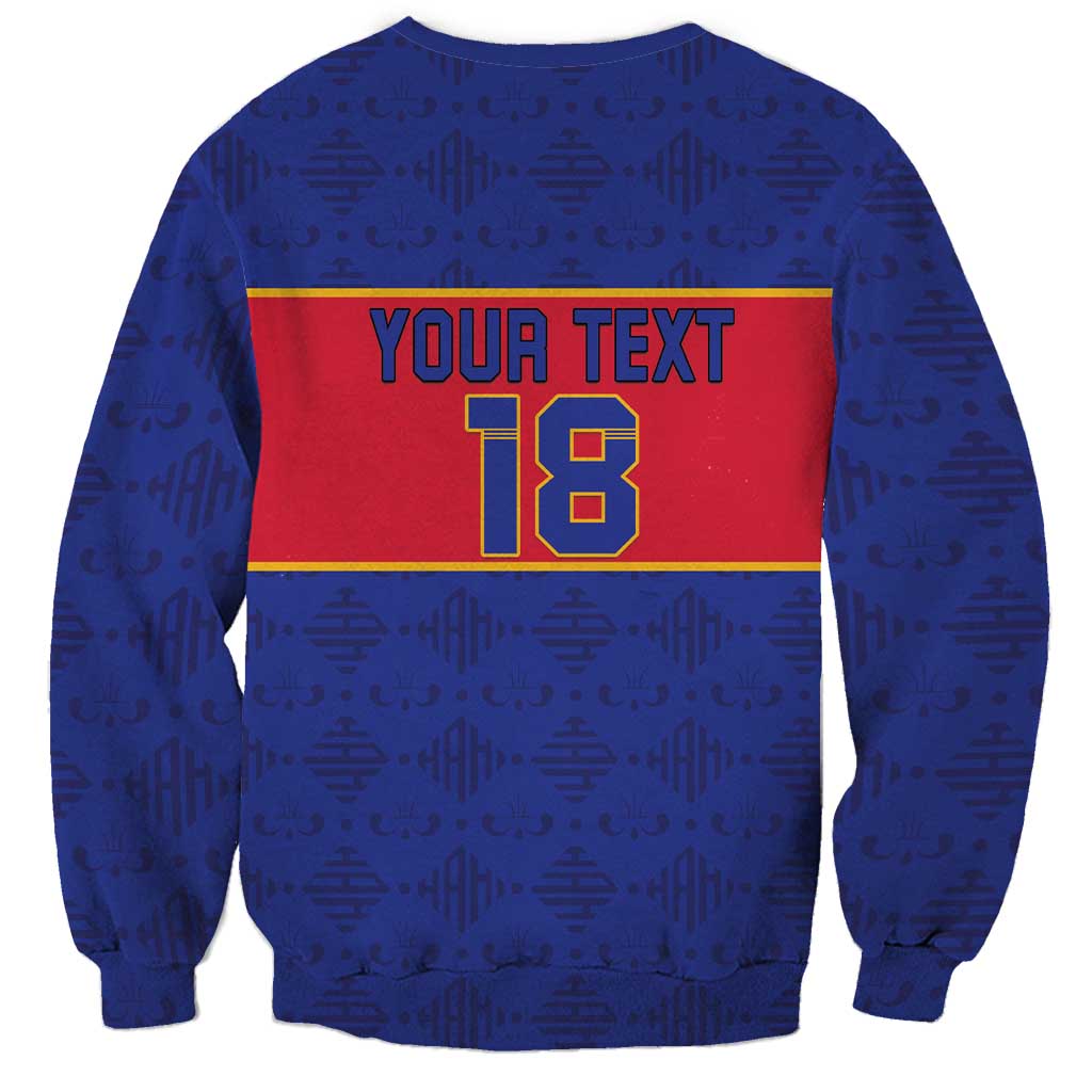 Custom Haiti Football Sweatshirt Le Rouge et Bleu Sporty Style