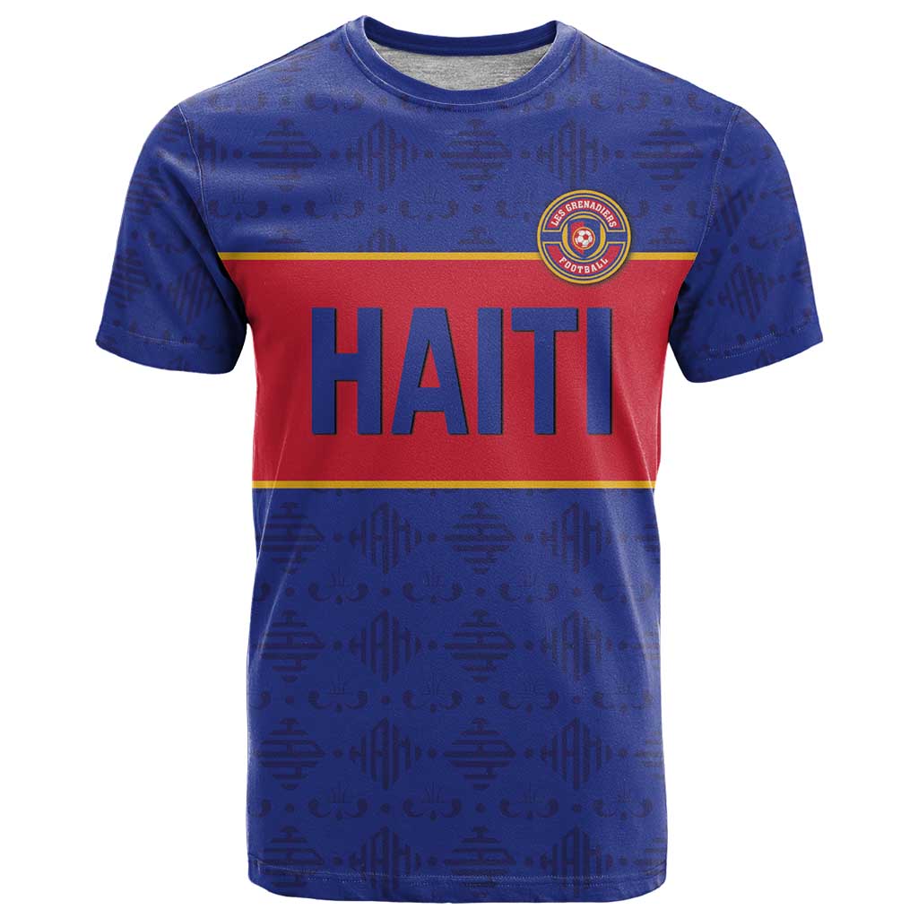 Custom Haiti Football T Shirt Le Rouge et Bleu Sporty Style
