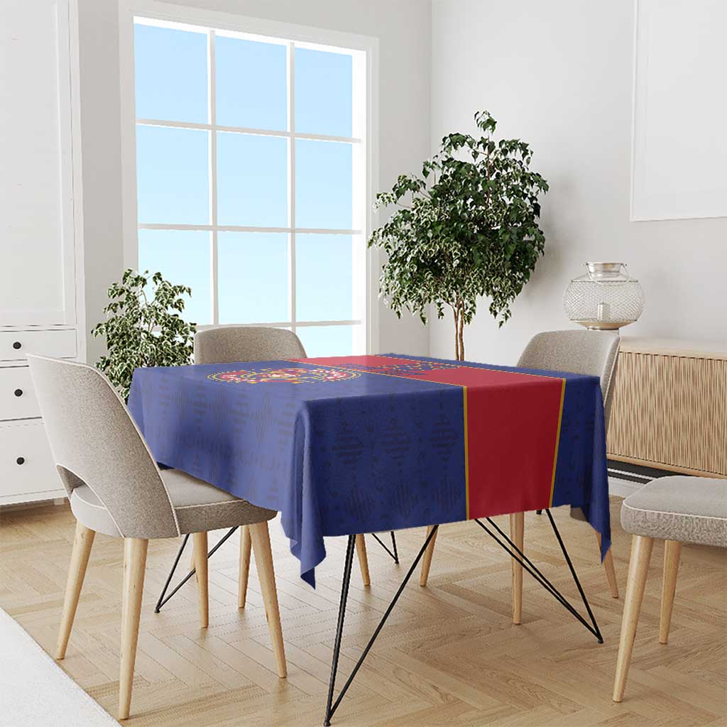 Custom Haiti Football Tablecloth Le Rouge et Bleu Sporty Style