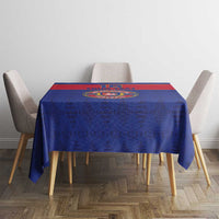 Custom Haiti Football Tablecloth Le Rouge et Bleu Sporty Style
