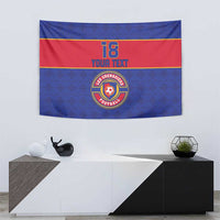 Custom Haiti Football Tapestry Le Rouge et Bleu Sporty Style