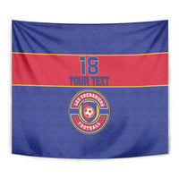 Custom Haiti Football Tapestry Le Rouge et Bleu Sporty Style