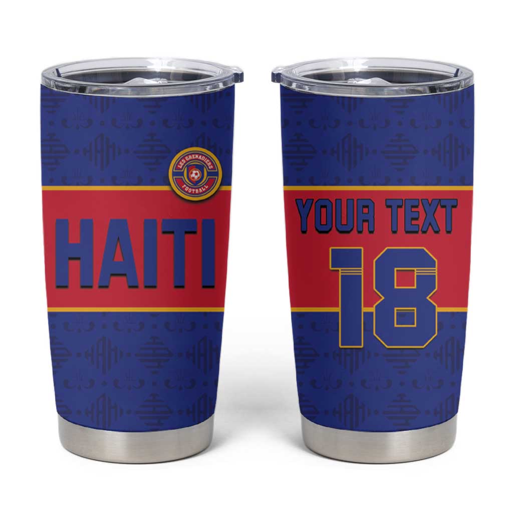 Custom Haiti Football Tumbler Cup Le Rouge et Bleu Sporty Style