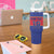 Custom Haiti Football Tumbler With Handle Le Rouge et Bleu Sporty Style
