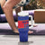 Custom Haiti Football Tumbler With Handle Le Rouge et Bleu Sporty Style