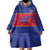 Custom Haiti Football Wearable Blanket Hoodie Le Rouge et Bleu Sporty Style