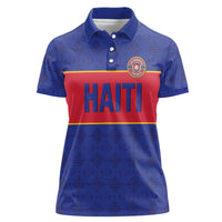 Custom Haiti Football Women Polo Shirt Le Rouge et Bleu Sporty Style