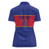 Custom Haiti Football Women Polo Shirt Le Rouge et Bleu Sporty Style
