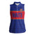 Custom Haiti Football Women Sleeveless Polo Shirt Le Rouge et Bleu Sporty Style