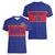 Custom Haiti Football Women V-Neck T-Shirt Le Rouge et Bleu Sporty Style