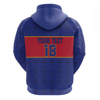 Custom Haiti Football Zip Hoodie Le Rouge et Bleu Sporty Style