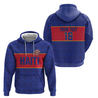 Custom Haiti Football Zip Hoodie Le Rouge et Bleu Sporty Style