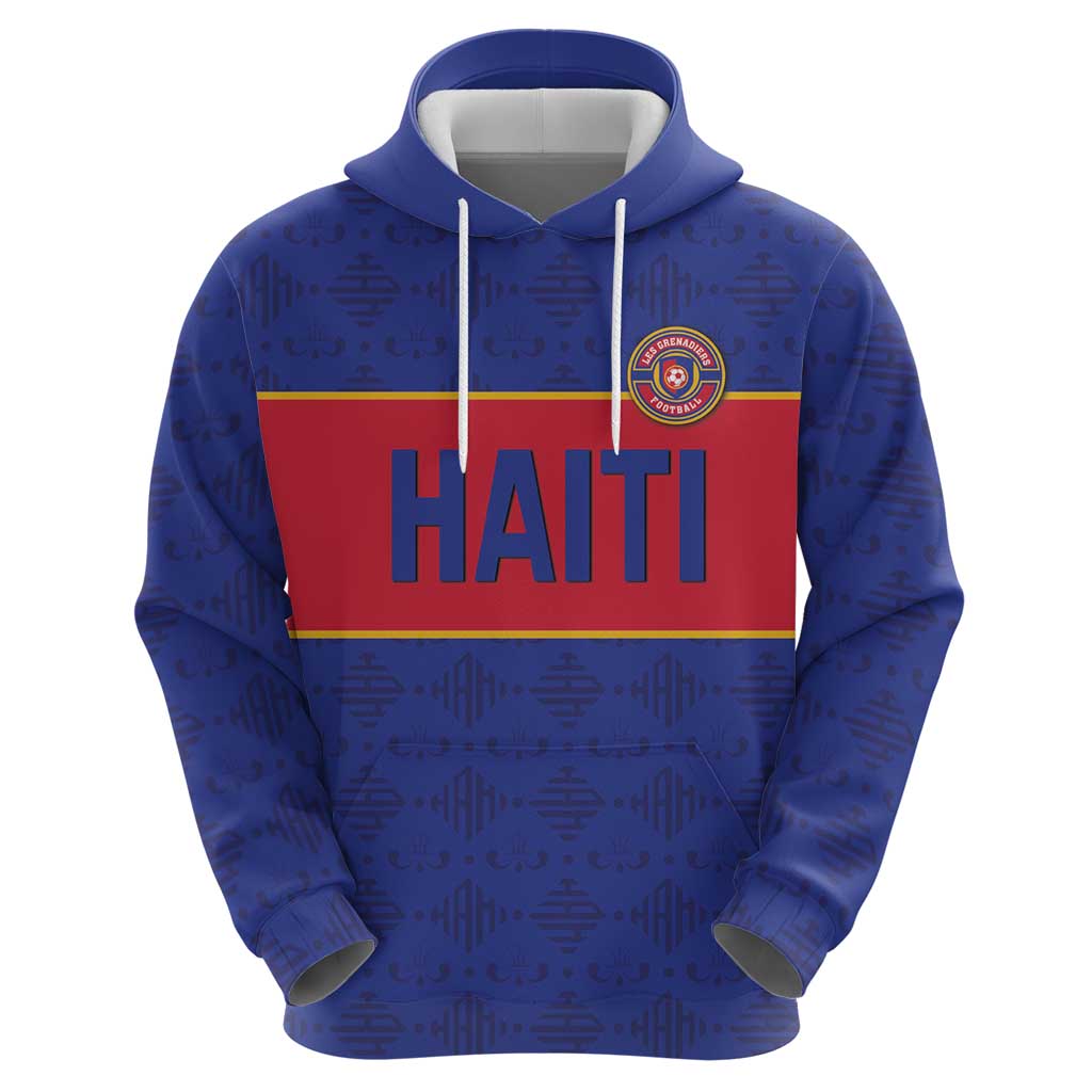 Custom Haiti Football Zip Hoodie Le Rouge et Bleu Sporty Style