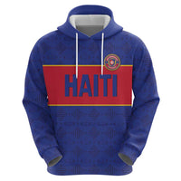 Custom Haiti Football Zip Hoodie Le Rouge et Bleu Sporty Style