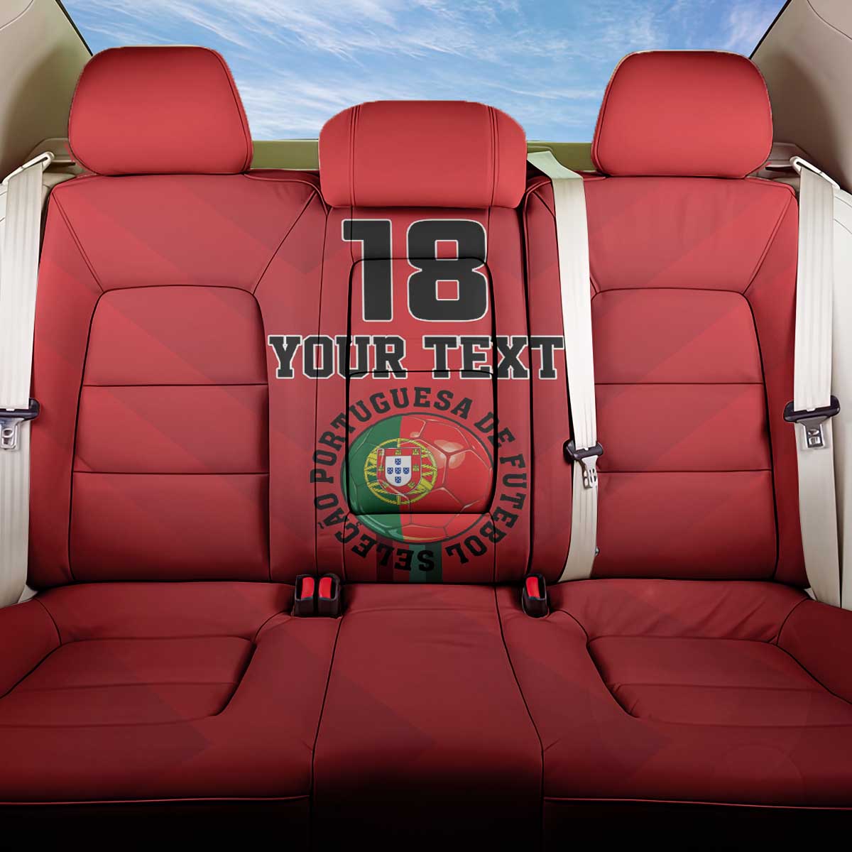 Custom Portugal Football Back Car Seat Cover A Selecao das Quinas