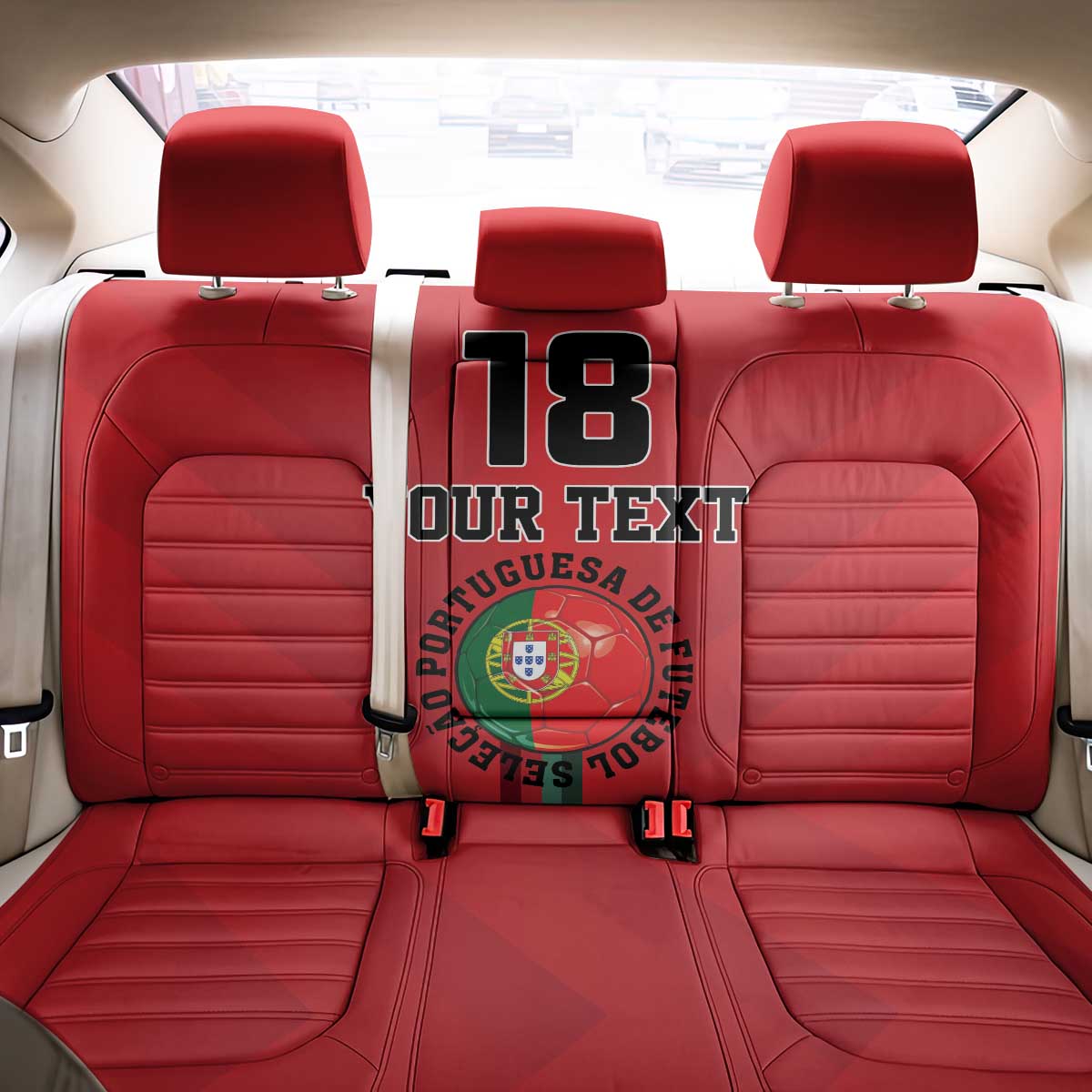 Custom Portugal Football Back Car Seat Cover A Selecao das Quinas