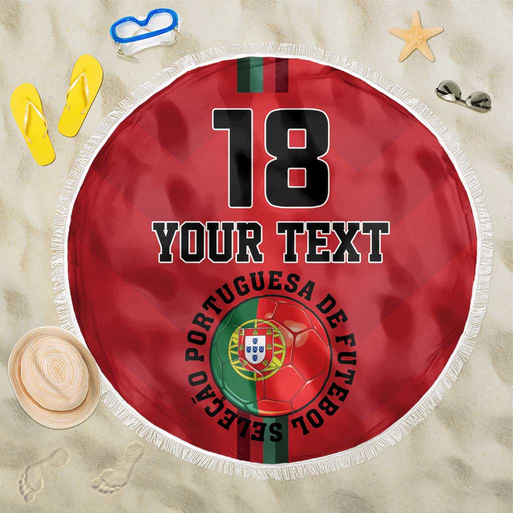 Custom Portugal Football Beach Blanket A Selecao das Quinas