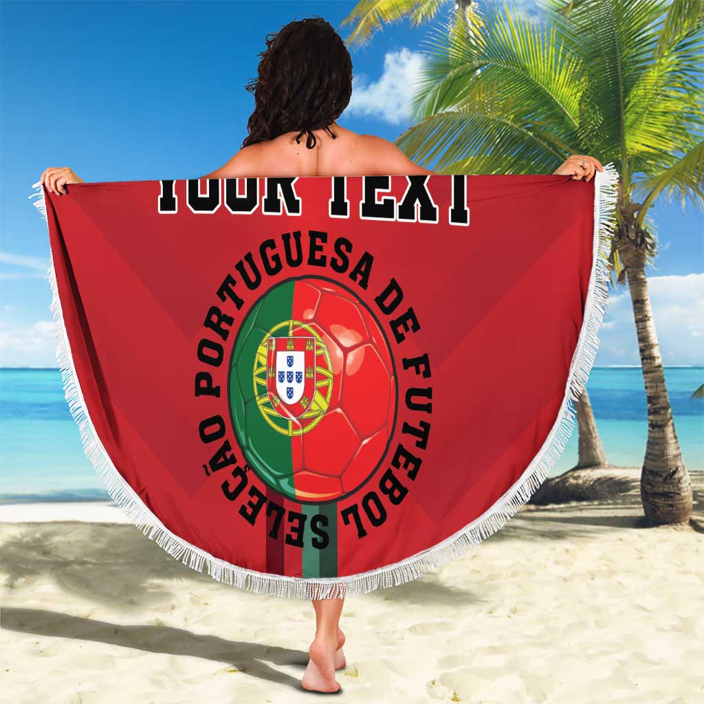 Custom Portugal Football Beach Blanket A Selecao das Quinas