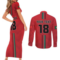 Custom Portugal Football Couples Matching Short Sleeve Bodycon Dress and Long Sleeve Button Shirt A Selecao das Quinas