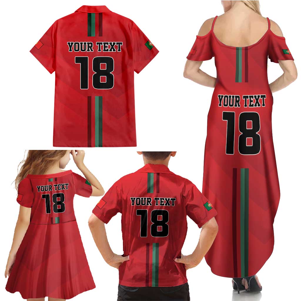 Custom Portugal Football Family Matching Summer Maxi Dress and Hawaiian Shirt A Selecao das Quinas
